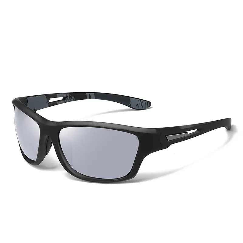 Men's Black Carbon Fiber Riding Glasses with Polarized Lens - Image 2