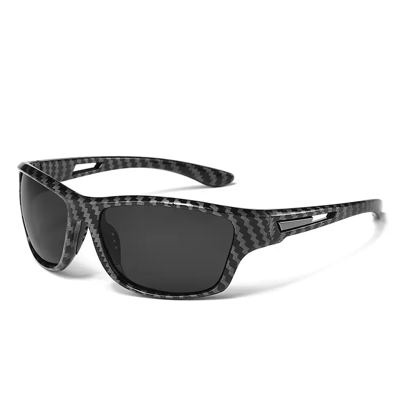 Men's Black Carbon Fiber Riding Glasses with Polarized Lens - Image 3