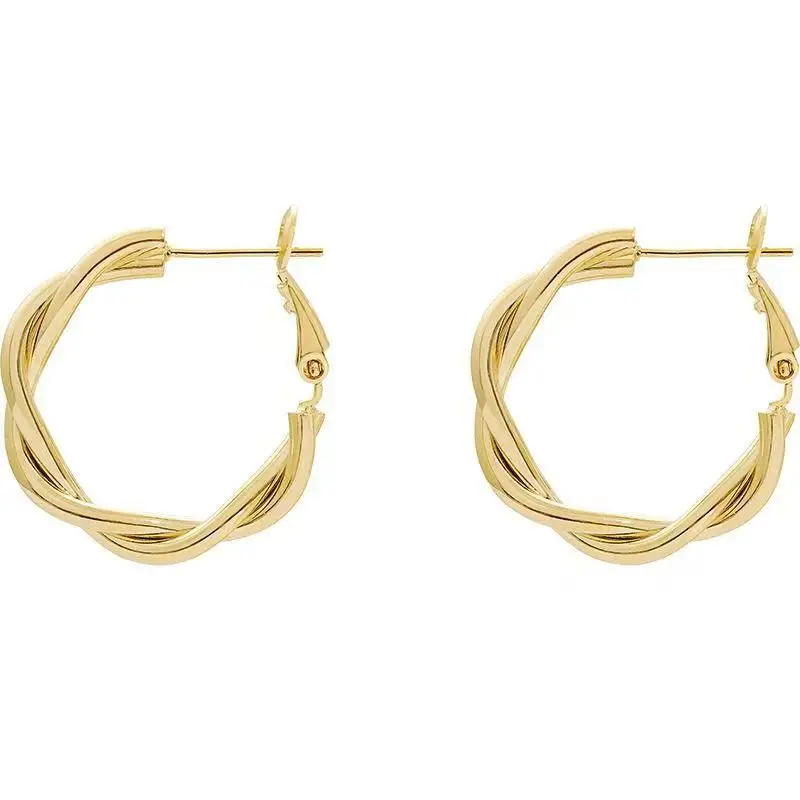 Golden Twist Woven Earrings for Women — feature 2