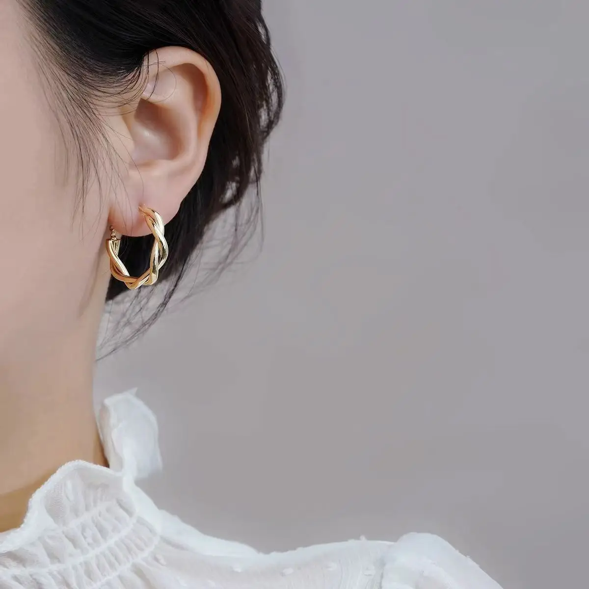 Golden Twist Woven Earrings for Women — feature 5