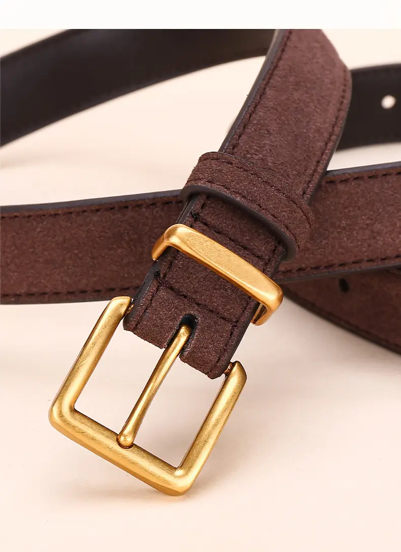 Women's Matte Suede Belt with Matte Pin Buckle — feature 19