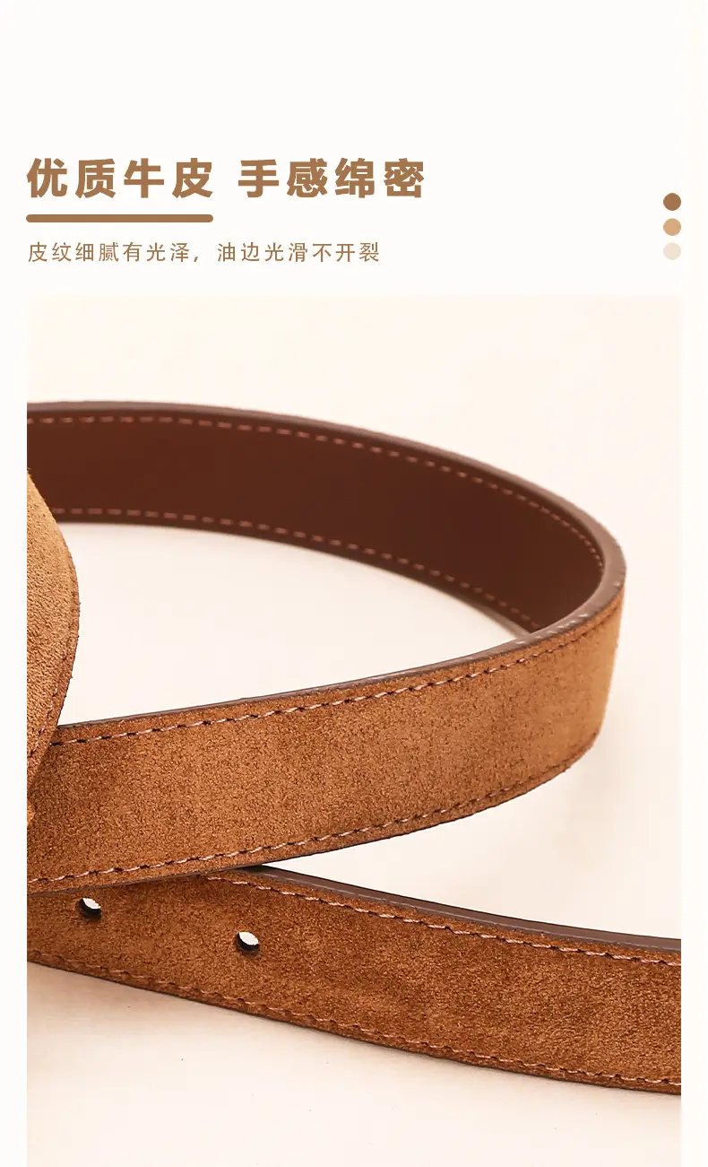 Women's Matte Suede Belt with Matte Pin Buckle — feature 7