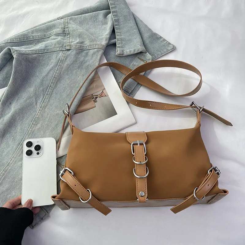 Women's Vintage Tote Bag Brown Belt Crossbody 2024 - Image 5