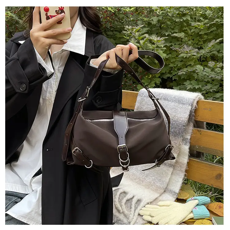 Women's Vintage Tote Bag Brown Belt Crossbody 2024 — feature 11