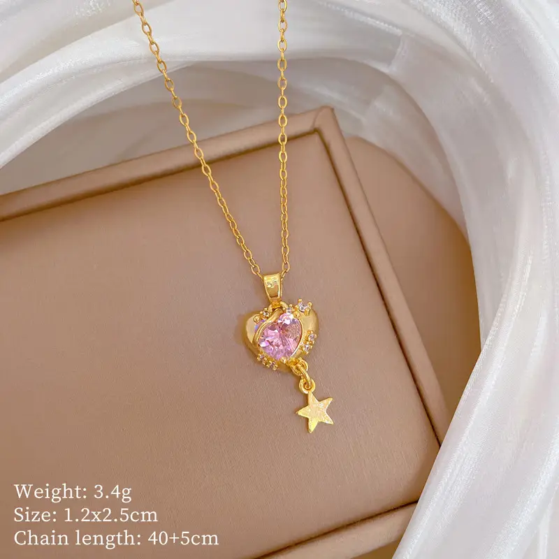 Cute Cherry Design Gold Necklace for Women - Image 11