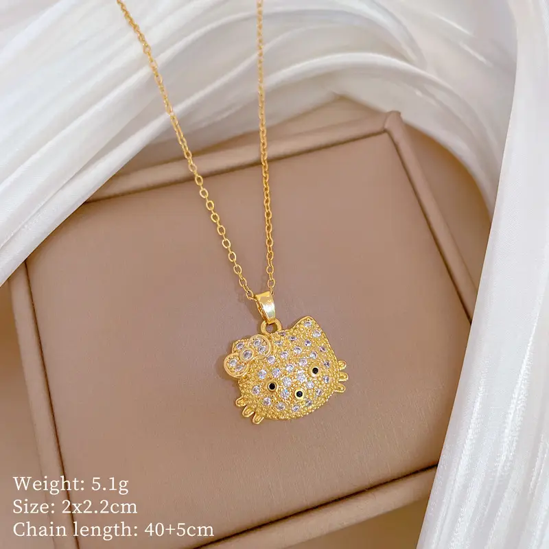 Cute Cherry Design Gold Necklace for Women - Image 12