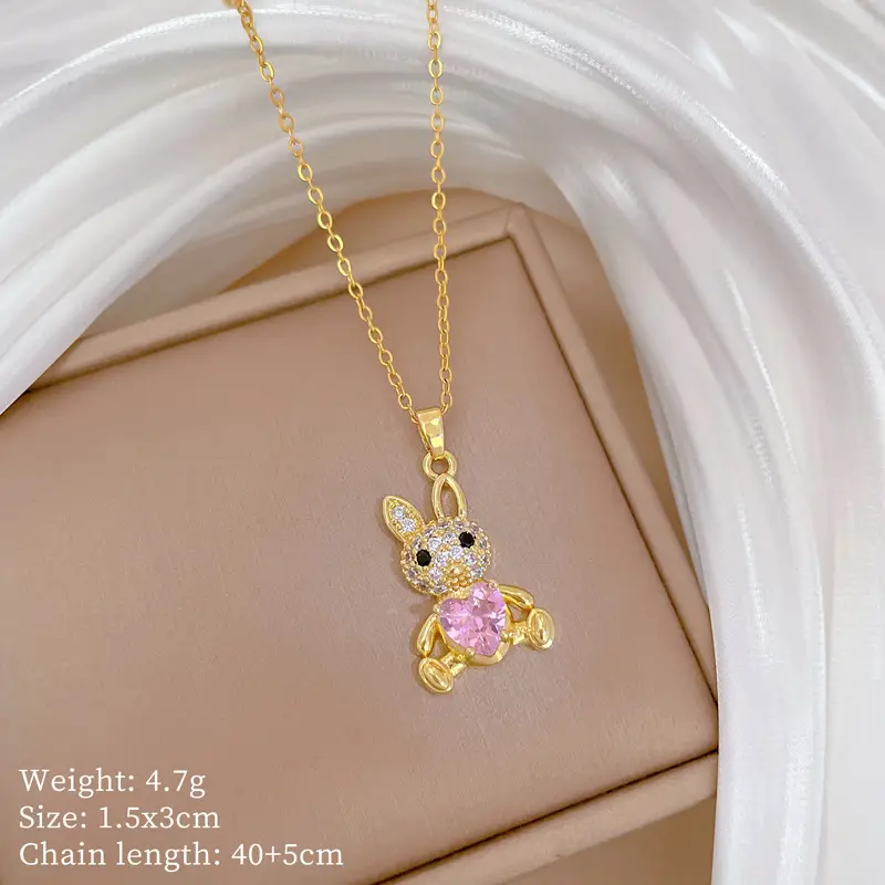 Cute Cherry Design Gold Necklace for Women - Image 15
