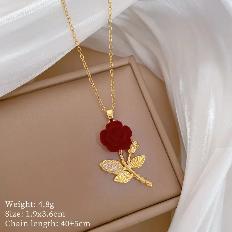 Cute Cherry Design Gold Necklace for Women - Image 27