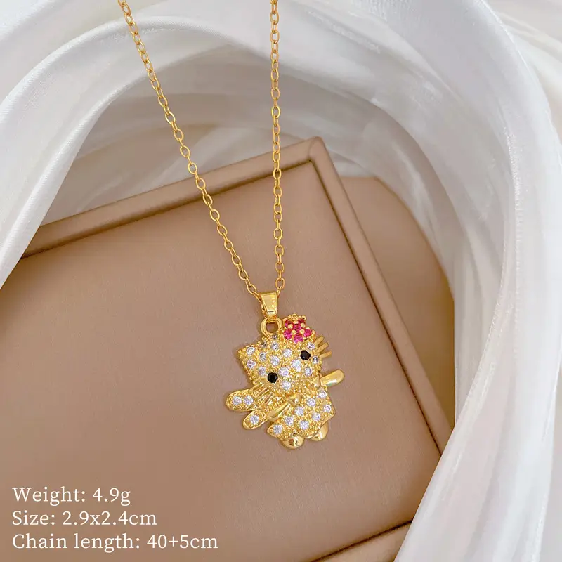 Cute Cherry Design Gold Necklace for Women - Image 3
