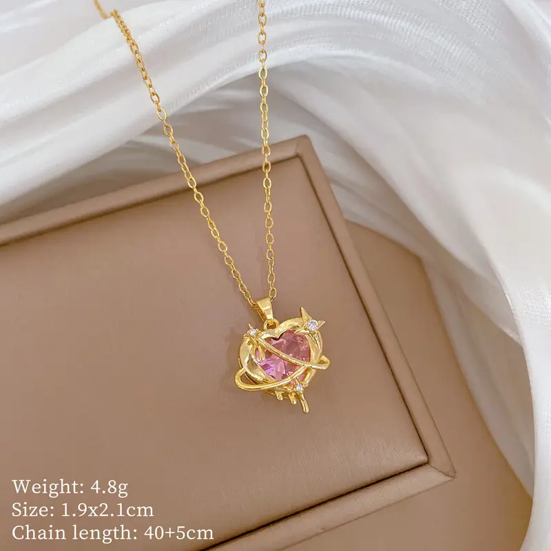Cute Cherry Design Gold Necklace for Women - Image 43