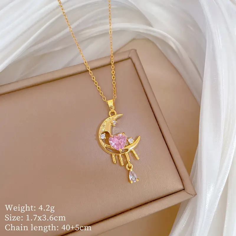 Cute Cherry Design Gold Necklace for Women - Image 8