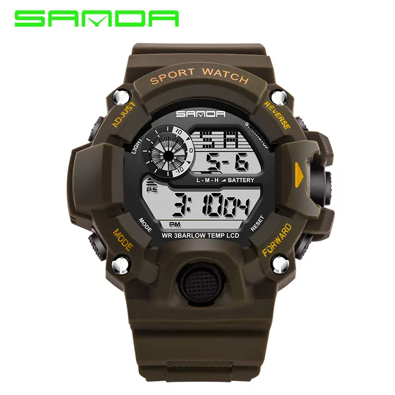Sanda Black Waterproof Teenager Sport Watch - Image 2