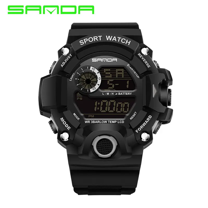 Sanda Black Waterproof Teenager Sport Watch - Image 3