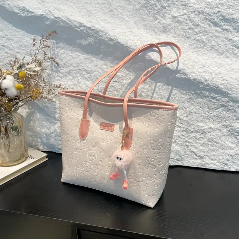 Pink Embroidered Shoulder Bag for Women - Image 7