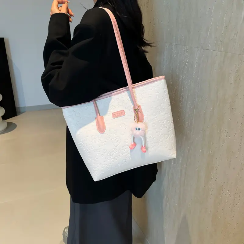 Pink Embroidered Shoulder Bag for Women - Image 9