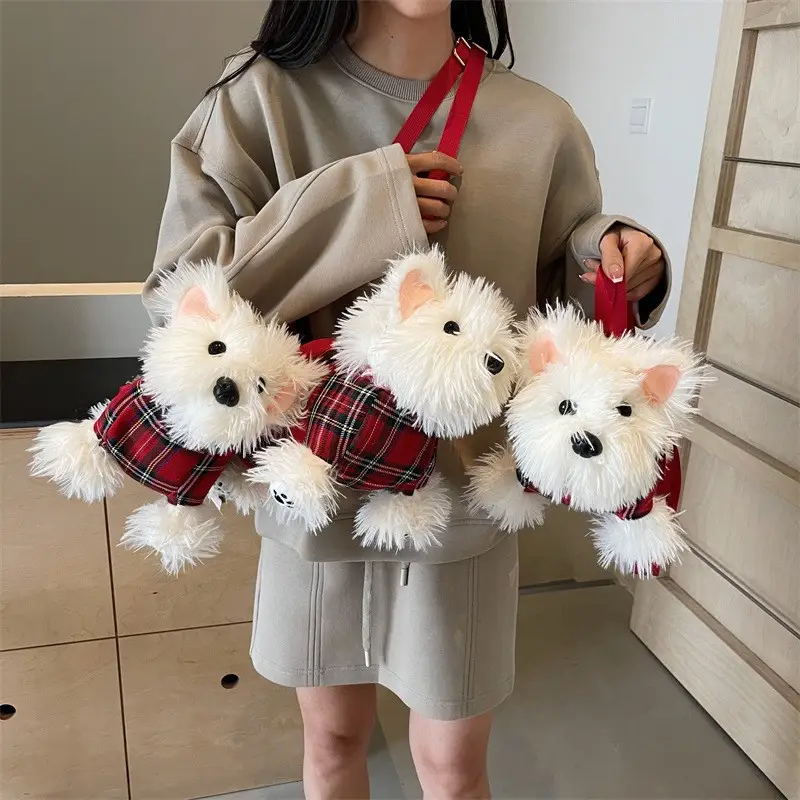 Cute Plaid Bunny Plush Bag for Girls — feature 14