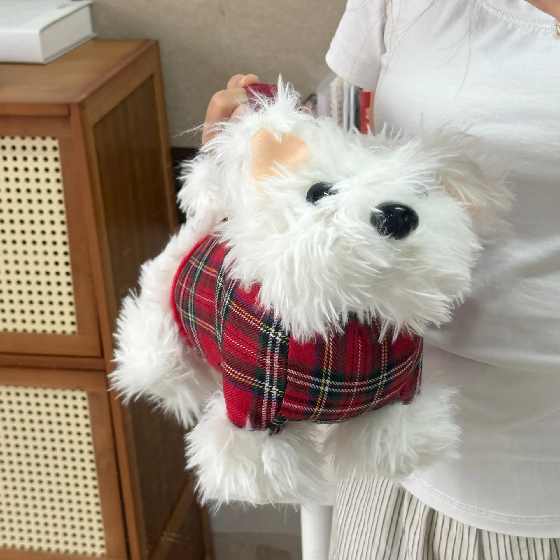 Cute Plaid Bunny Plush Bag for Girls — feature 2