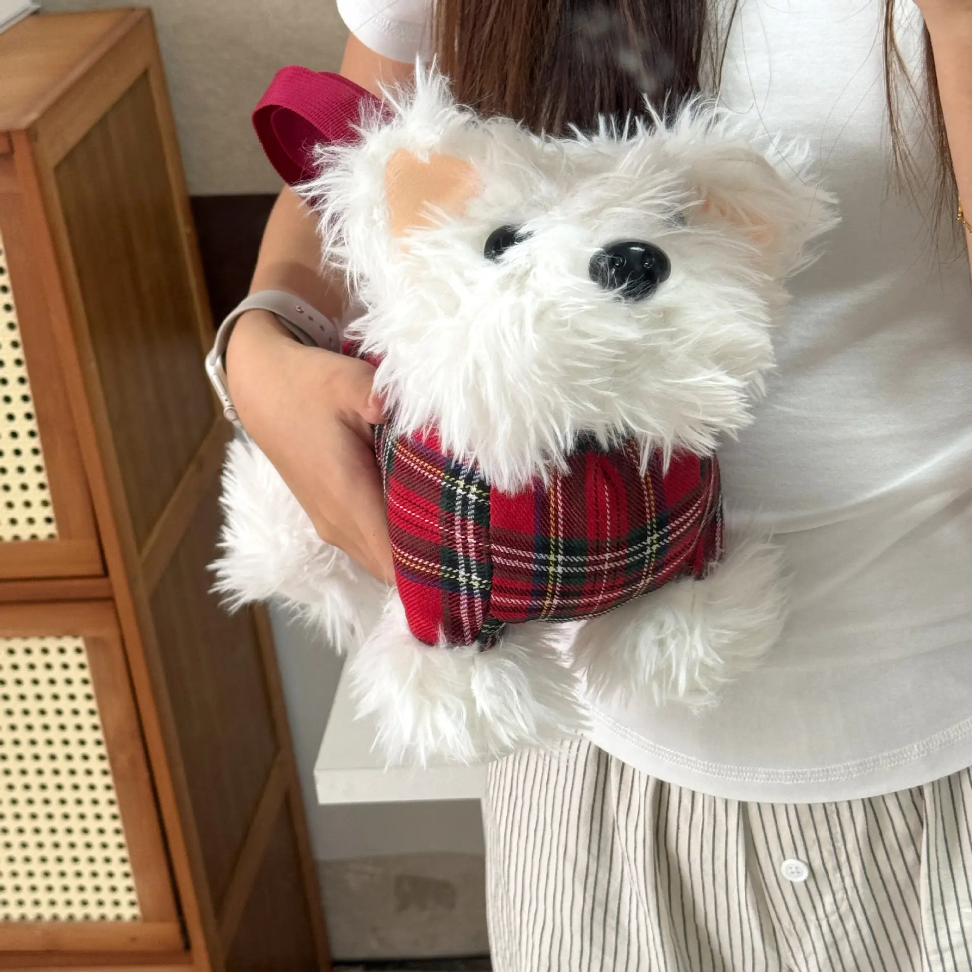Cute Plaid Bunny Plush Bag for Girls — feature 4