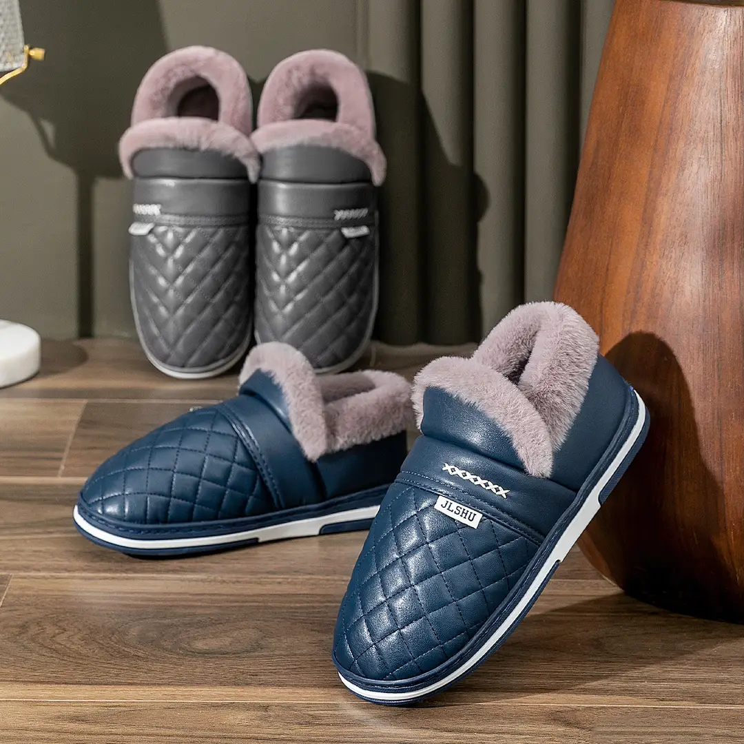 Jialiya Elderly Cotton Shoes Men's Winter 2025 New Anti-Slip Thick-Soled Waterproof Warm Outer Leather Cotton Slippers for Women - Image 6