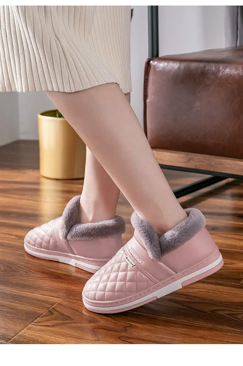 Jialiya Elderly Cotton Shoes Men's Winter 2025 New Anti-Slip Thick-Soled Waterproof Warm Outer Leather Cotton Slippers for Women — feature 12