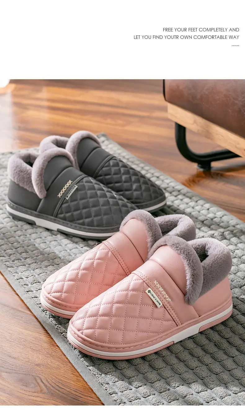 Jialiya Elderly Cotton Shoes Men's Winter 2025 New Anti-Slip Thick-Soled Waterproof Warm Outer Leather Cotton Slippers for Women — feature 16