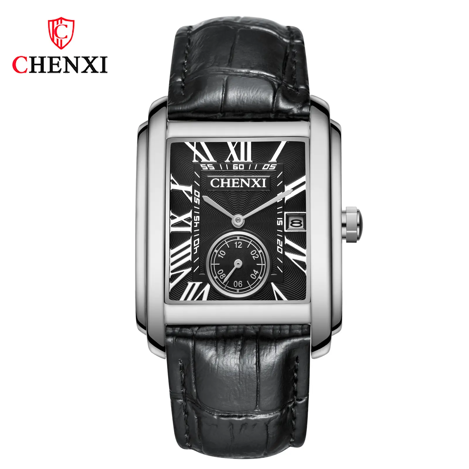 Chennai Square Quartz Watch Brown Leather Belt - Image 4