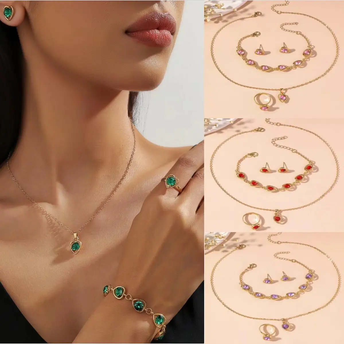 Gold Plated 4-Piece Jewelry Set for Women — feature 1