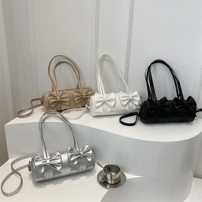 Silver Bow Crossbody Bag for Women Winter 2024 - Image 8
