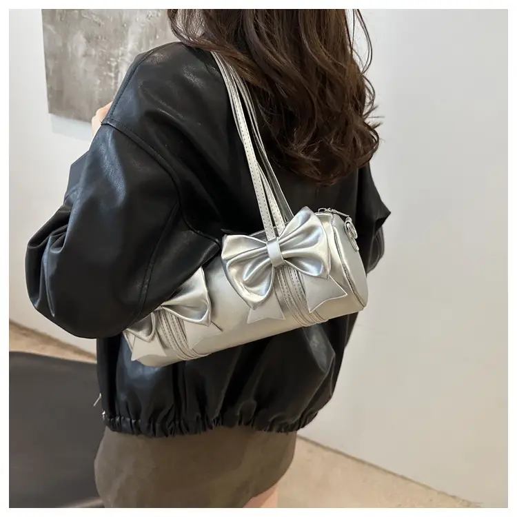 Silver Bow Crossbody Bag for Women Winter 2024 — feature 11