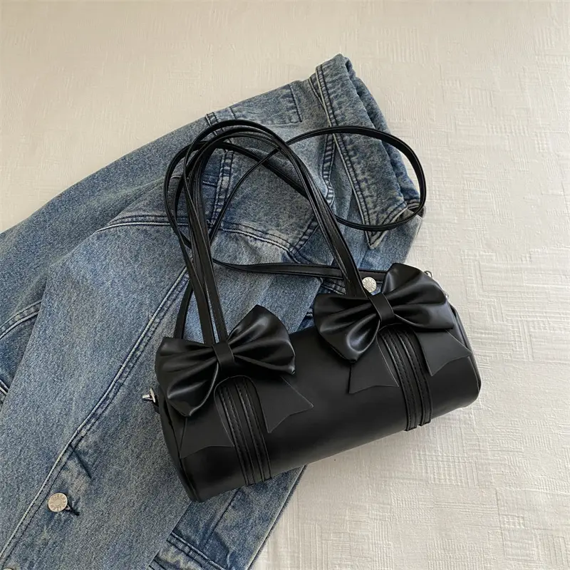 Silver Bow Crossbody Bag for Women Winter 2024 - Image 2