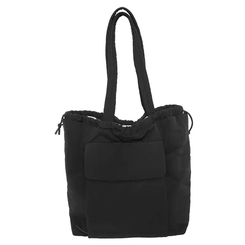 Large Capacity Drawstring Yoga Tote Bag Black - Image 9