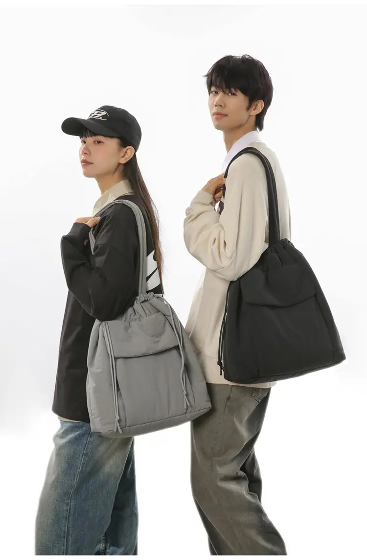 Large Capacity Drawstring Yoga Tote Bag Black — feature 15