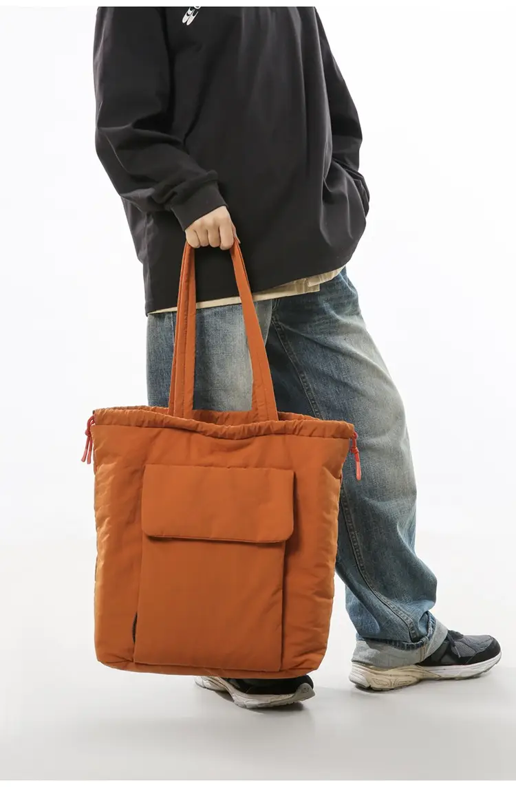 Large Capacity Drawstring Yoga Tote Bag Black — feature 19