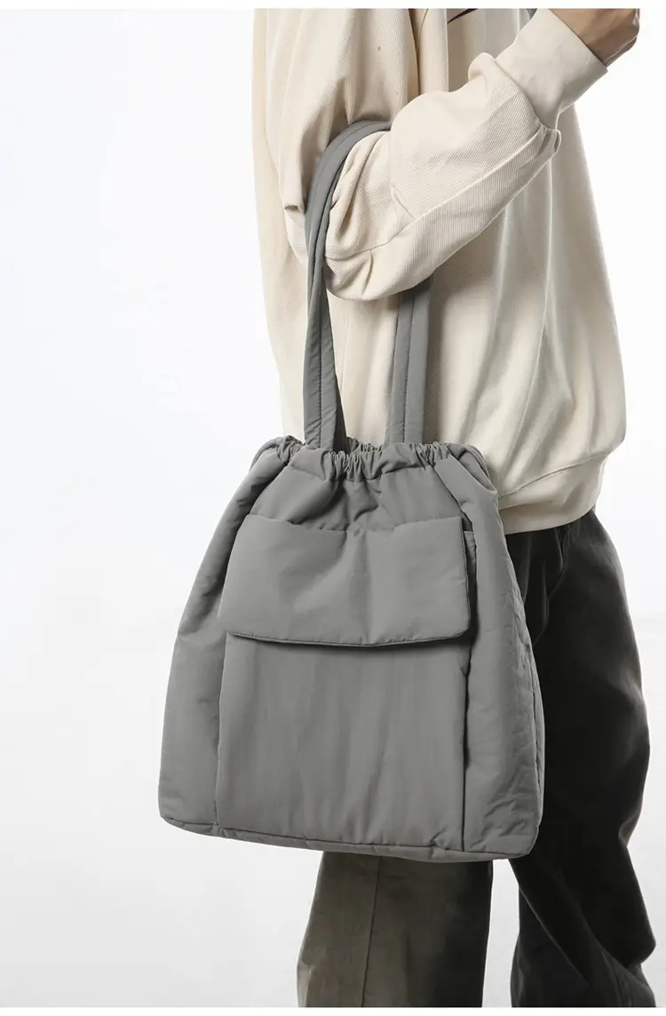 Large Capacity Drawstring Yoga Tote Bag Black — feature 21