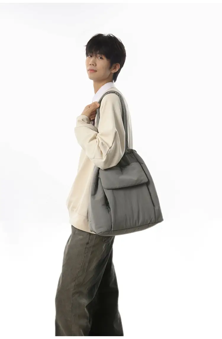 Large Capacity Drawstring Yoga Tote Bag Black — feature 22