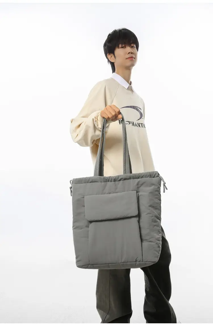 Large Capacity Drawstring Yoga Tote Bag Black — feature 23