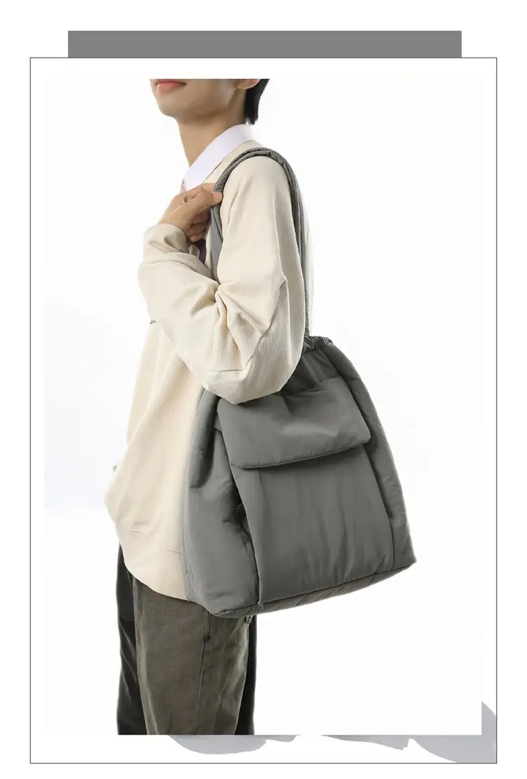 Large Capacity Drawstring Yoga Tote Bag Black — feature 5