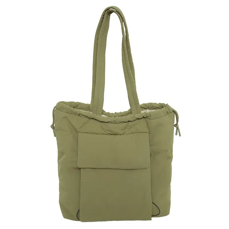 Large Capacity Drawstring Yoga Tote Bag Black - Image 3