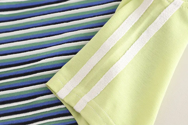 Kids Striped T-Shirt Set Blue White Shorts Set — feature 12