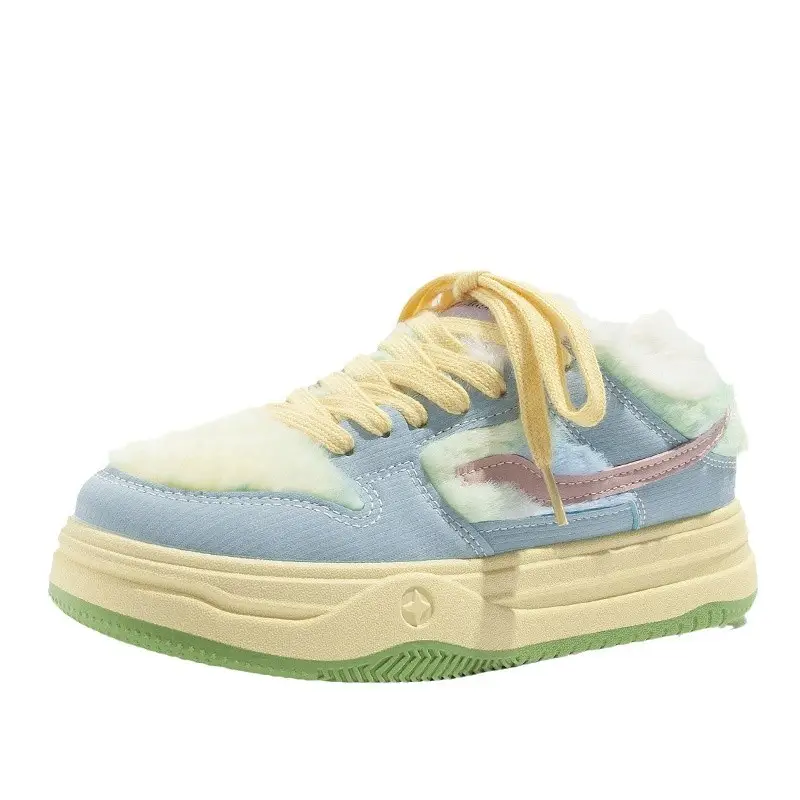 2025 Winter Women's Plush Retro Sneakers Double Layer