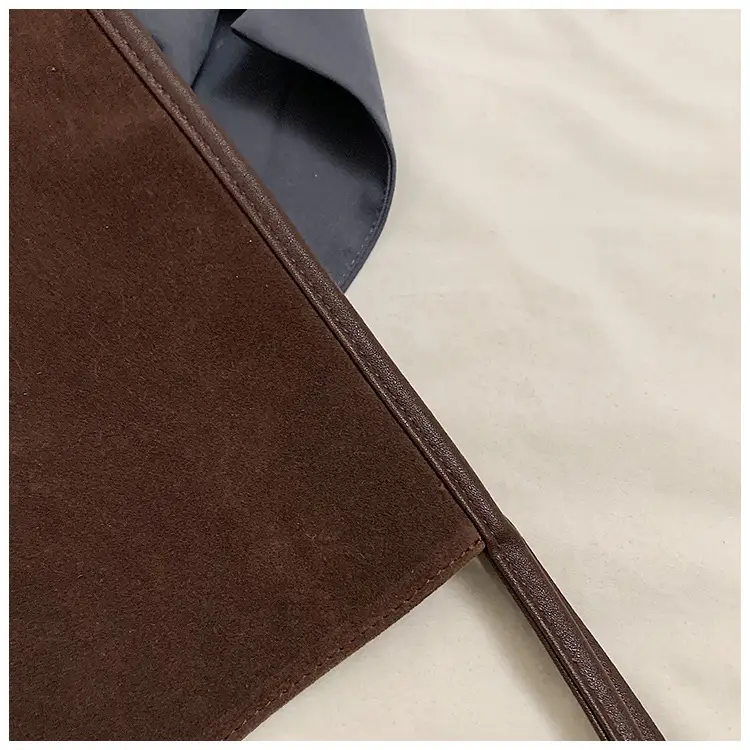 Women's Large Capacity Suede Shoulder Bag Brown — feature 7