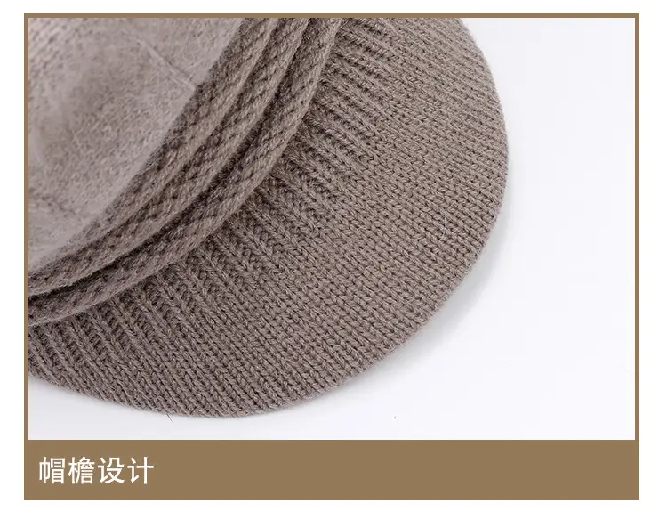 Women's Grey Fleece Winter Cap Hat with Pearl Embellishment — feature 10
