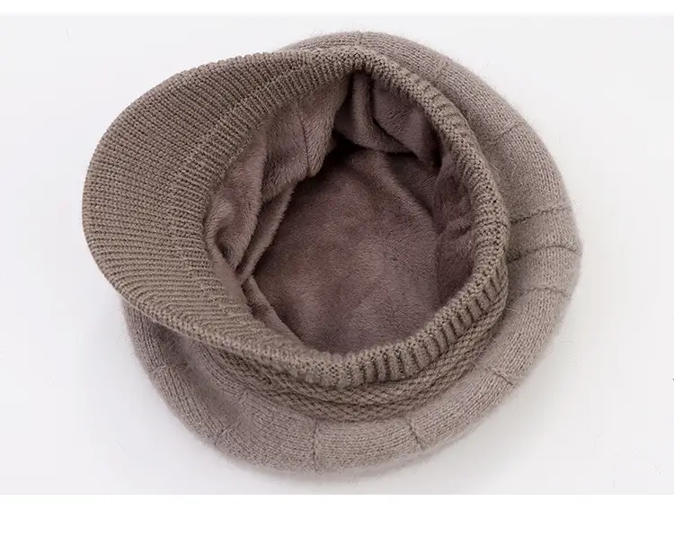 Women's Grey Fleece Winter Cap Hat with Pearl Embellishment — feature 11