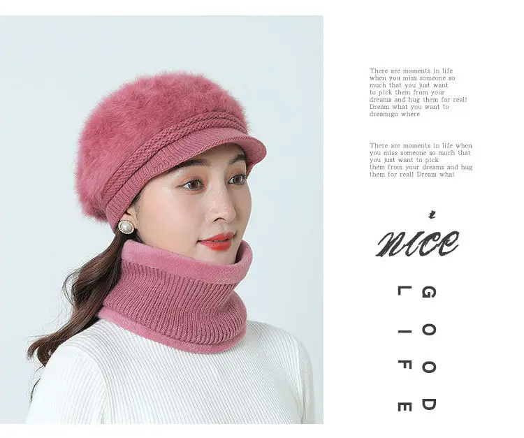 Women's Grey Fleece Winter Cap Hat with Pearl Embellishment — feature 38