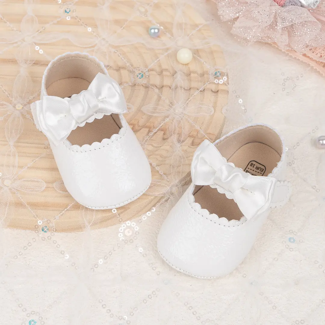 Foreign trade spring and autumn new baby shoes princess shoes bow hook and loop anti-slip rubber soles toddler shoes baby shoes - Image 3