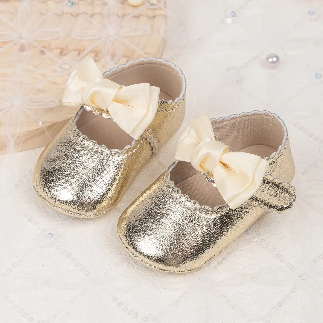 Foreign trade spring and autumn new baby shoes princess shoes bow hook and loop anti-slip rubber soles toddler shoes baby shoes - Image 5
