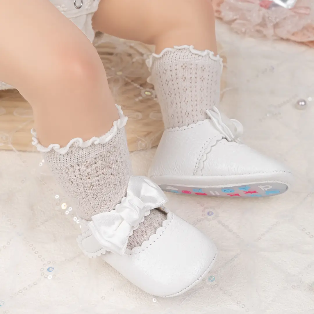 Foreign trade spring and autumn new baby shoes princess shoes bow hook and loop anti-slip rubber soles toddler shoes baby shoes — feature 14