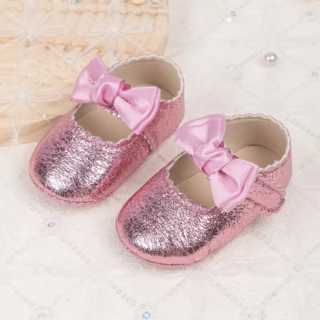 Foreign trade spring and autumn new baby shoes princess shoes bow hook and loop anti-slip rubber soles toddler shoes baby shoes — feature 16