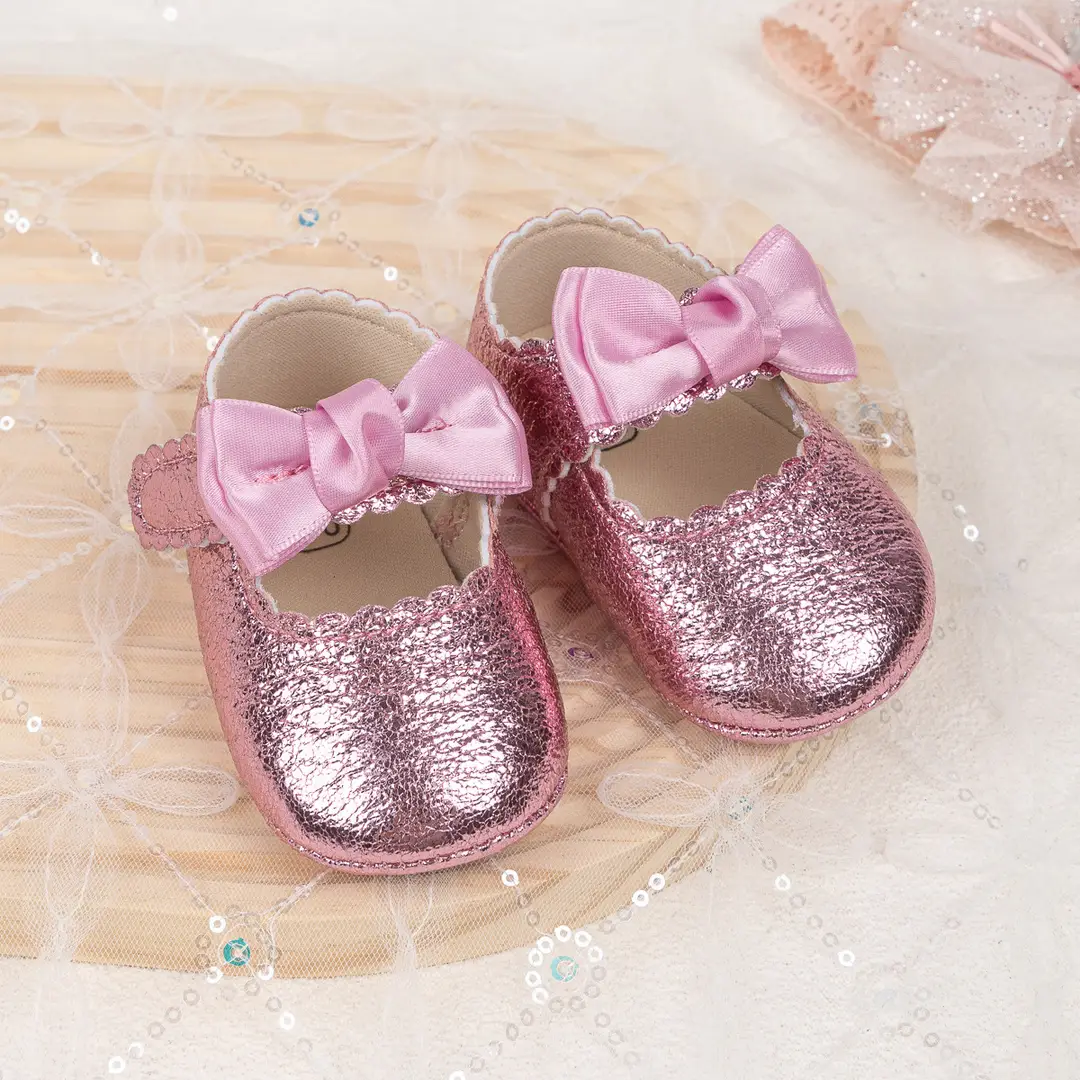 Foreign trade spring and autumn new baby shoes princess shoes bow hook and loop anti-slip rubber soles toddler shoes baby shoes — feature 18