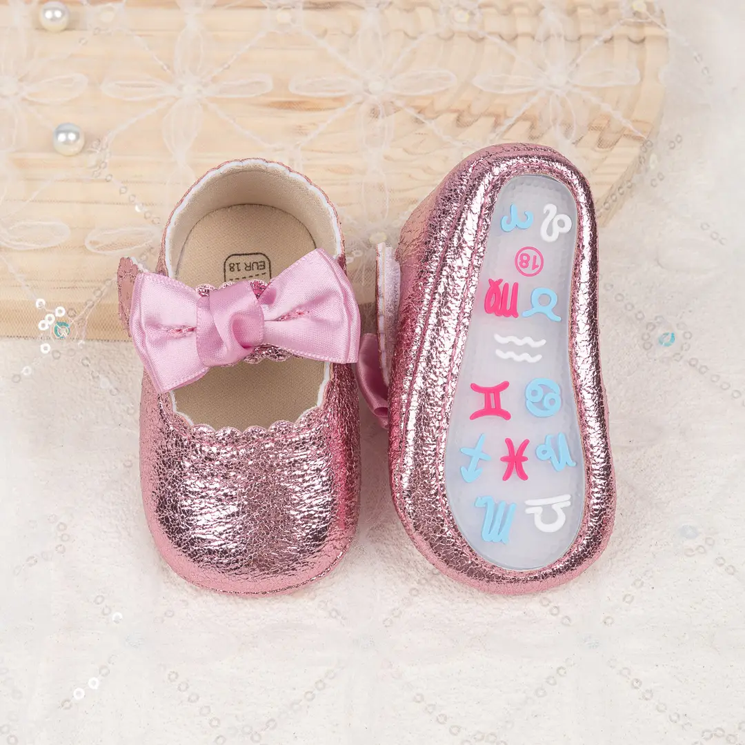 Foreign trade spring and autumn new baby shoes princess shoes bow hook and loop anti-slip rubber soles toddler shoes baby shoes — feature 20